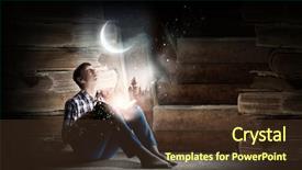  Presentation with jeans - PPT layouts consisting of think big - teenager boy wearing jeans background and a tawny brown colored foreground