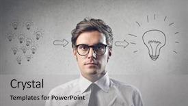  Presentation with idea - Cool new slide deck with hairdresser set with various accessories on violet background backdrop and a light blue colored foreground