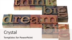  Presentation with color blocks - Theme featuring think big dream big - words background and a light gray colored foreground