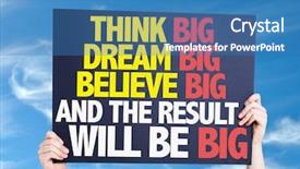  Presentation with believe - Amazing presentation having think big dream big believe backdrop and a teal colored foreground