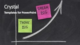  Presentation with slogan - Colorful presentation theme enhanced with think big dream big slogan backdrop and a dark gray colored foreground