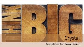  Presentation with old wood - Beautiful theme featuring think big motivational phrase - isolated backdrop and a gold colored foreground