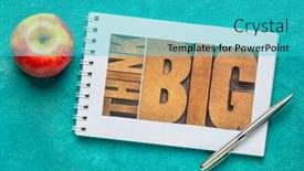  Presentation with inspirational abstract - Beautiful PPT layouts featuring think-big-motivational-phrase-text backdrop and a cyan colored foreground