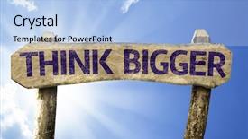  Presentation with think - Theme consisting of think bigger sign background and a light blue colored foreground