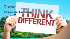  Presentation with think about it - PPT theme featuring free thought leadership - think different card background and a arctic colored foreground