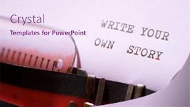  Presentation with think - Presentation theme featuring think-different-phrase-written background and a sky blue colored foreground