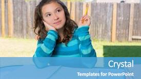  Presentation with latin america communities - Colorful PPT layouts enhanced with think education - american latin teen girl thinking backdrop and a  colored foreground