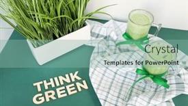  Presentation with smoothies - PPT layouts enhanced with think-green-concept-with-green background and a seafoam green colored foreground