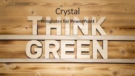  Presentation with think - Amazing slide deck having think green words made backdrop and a coral colored foreground