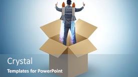  Presentation with think - PPT theme consisting of think-out-of-box-concept background and a teal colored foreground