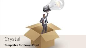  Presentation with think - Presentation theme with think-out-of-box-concept background and a coral colored foreground