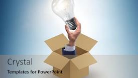  Presentation with think - Presentation design featuring think-out-of-box-concept background and a coral colored foreground