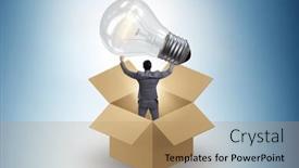  Presentation with think - Slide deck consisting of think-out-of-box-concept background and a coral colored foreground