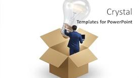  Presentation with think - Slide set having think-out-of-box-concept background and a white colored foreground