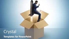  Presentation with think - Slide set enhanced with think-out-of-box-concept background and a  colored foreground