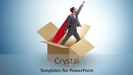  Presentation with think - Presentation design having think-out-of-box-concept background and a light blue colored foreground