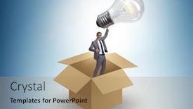  Presentation with think - Slides with think-out-of-box-concept background and a coral colored foreground