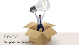  Presentation with think - Presentation theme with think-out-of-box-concept background and a coral colored foreground