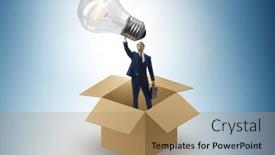  Presentation with think - Presentation design having think-out-of-box-concept background and a coral colored foreground