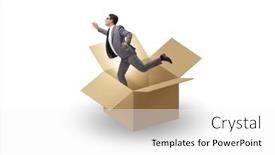  Presentation with think - Presentation theme consisting of think-out-of-box-concept background and a white colored foreground