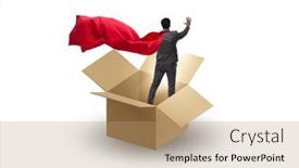  Presentation with think - Slides enhanced with think-out-of-box-concept background and a coral colored foreground