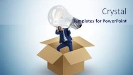  Presentation with think - Presentation with think-out-of-box-concept background and a sky blue colored foreground