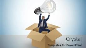  Presentation with think - Slide set having think-out-of-box-concept background and a coral colored foreground