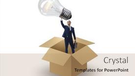  Presentation with think - PPT theme with think-out-of-box-concept background and a coral colored foreground