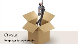  Presentation with think - Presentation theme featuring think-out-of-box-concept background and a coral colored foreground