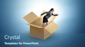  Presentation with think - Presentation theme with think-out-of-box-concept background and a ocean colored foreground