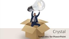  Presentation with think - Slide deck having think-out-of-box-concept background and a  colored foreground