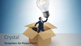  Presentation with think - Presentation theme featuring think-out-of-box-concept background and a  colored foreground