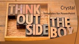  Presentation with thinking outside box - Beautiful PPT theme featuring think outside the box concept backdrop and a coral colored foreground