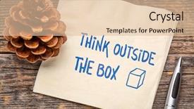  Presentation with text box - PPT theme with think outside the box concept background and a lemonade colored foreground
