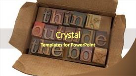  Presentation with thinking outside box - Presentation theme having think outside the box concept background and a tawny brown colored foreground