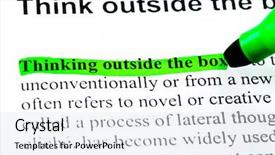  Presentation with thinking outside box - Slides enhanced with think outside the box definition background and a sky blue colored foreground