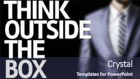  Presentation with thinking outside box - Beautiful slides featuring think outside the box written backdrop and a tawny brown colored foreground