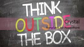  Presentation with thinking outside box - Audience pleasing presentation consisting of think outside the box written backdrop and a coral colored foreground