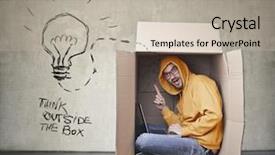  Presentation with thinking outside box - Presentation theme with think outside the box background and a mint green colored foreground