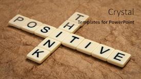  Presentation with personal development - Presentation design featuring think-positive-crossword-in-ivory background and a coral colored foreground