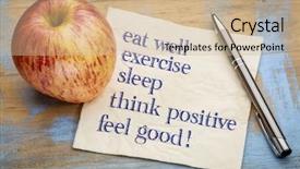  Presentation with good - Amazing theme having think positive exercise eat well backdrop and a soft green colored foreground