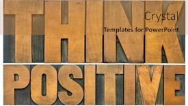  Presentation with positive mindset - Beautiful slide deck featuring type blocks optimism and mindset backdrop and a gold colored foreground