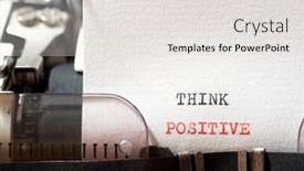  Presentation with think - Cool new presentation design with think-positive-phrase-written backdrop and a light gray colored foreground