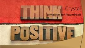  Presentation with positive mindset - Slide set consisting of think-positive-word-abstract background and a red colored foreground