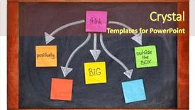  Presentation with text box - Colorful presentation design enhanced with think positively big backdrop and a tawny brown colored foreground