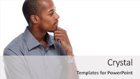  Presentation with african american in computer lab - Colorful PPT layouts enhanced with think reflect - african-american man thinking backdrop and a white colored foreground