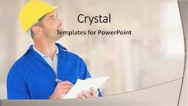  Presentation with construction worker harassment workplace - Colorful slide deck enhanced with think safety hard hat - construction worker with pen chart backdrop and a lemonade colored foreground