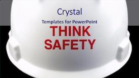  Presentation with worker safety - Cool new PPT theme with think safety hard hat worker backdrop and a sky blue colored foreground