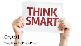  Presentation with smart card - Colorful slides enhanced with think smart card isolated backdrop and a sky blue colored foreground