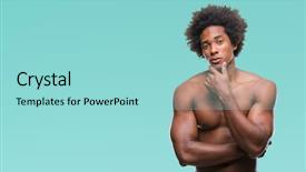  Presentation with afro - Colorful slides enhanced with think strong - afro american shirtless man showing backdrop and a  colored foreground